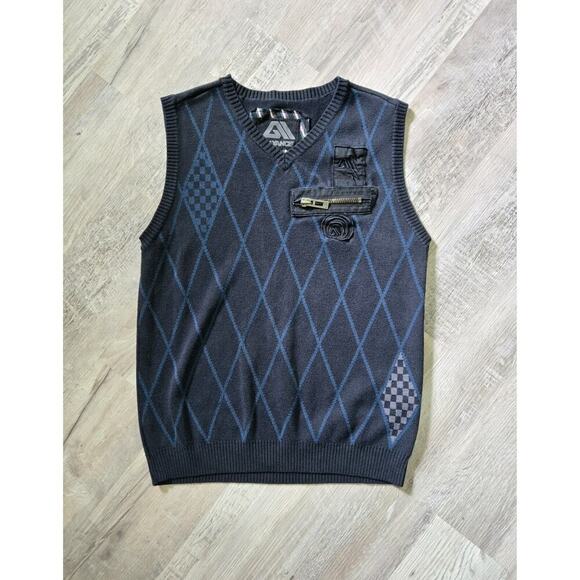 Allyance Men's Sweater Vest Size Large Cotton Blend Diamond Retro - Picture 1 of 15